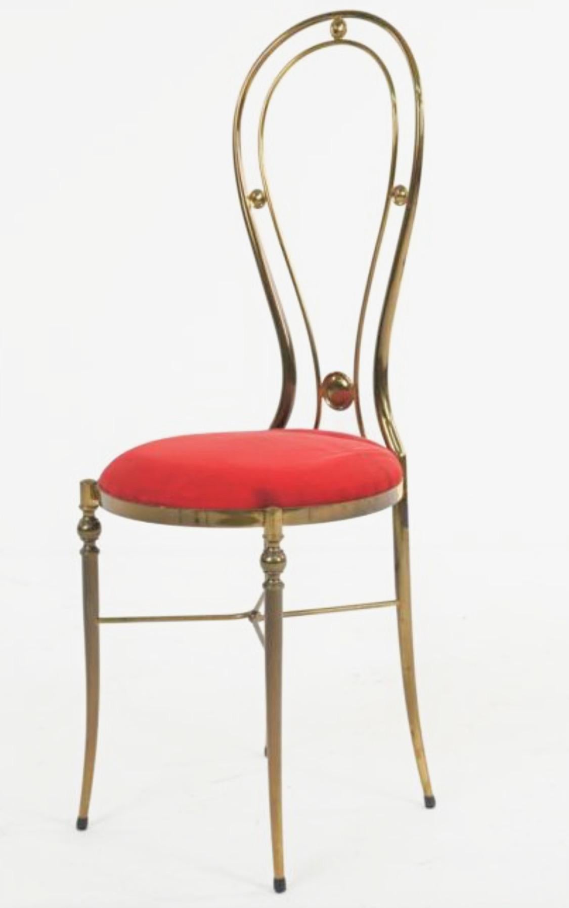 1950’s Italian Brass Chiavari Vanity Chair 7