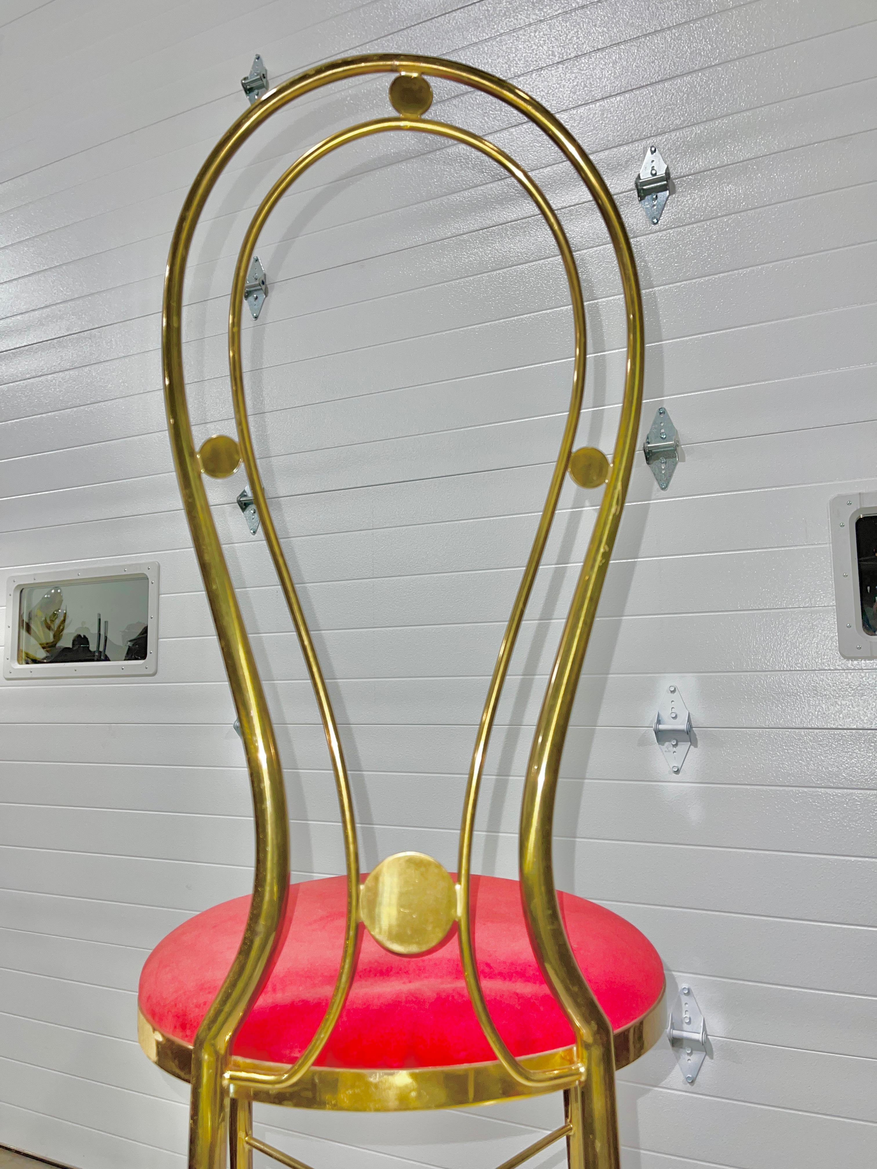 1950’s Italian Brass Chiavari Vanity Chair 9