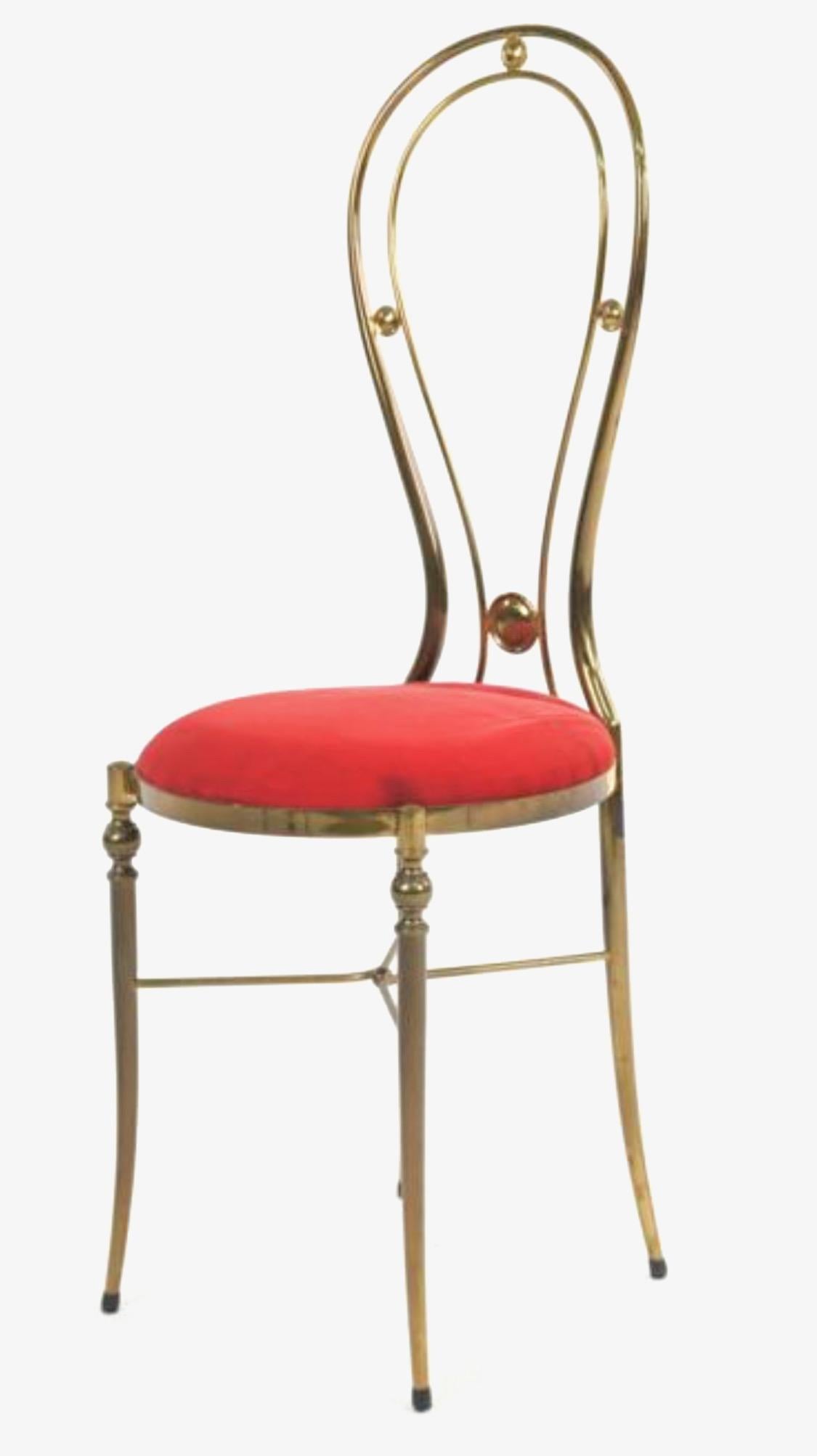 vintage brass vanity chair