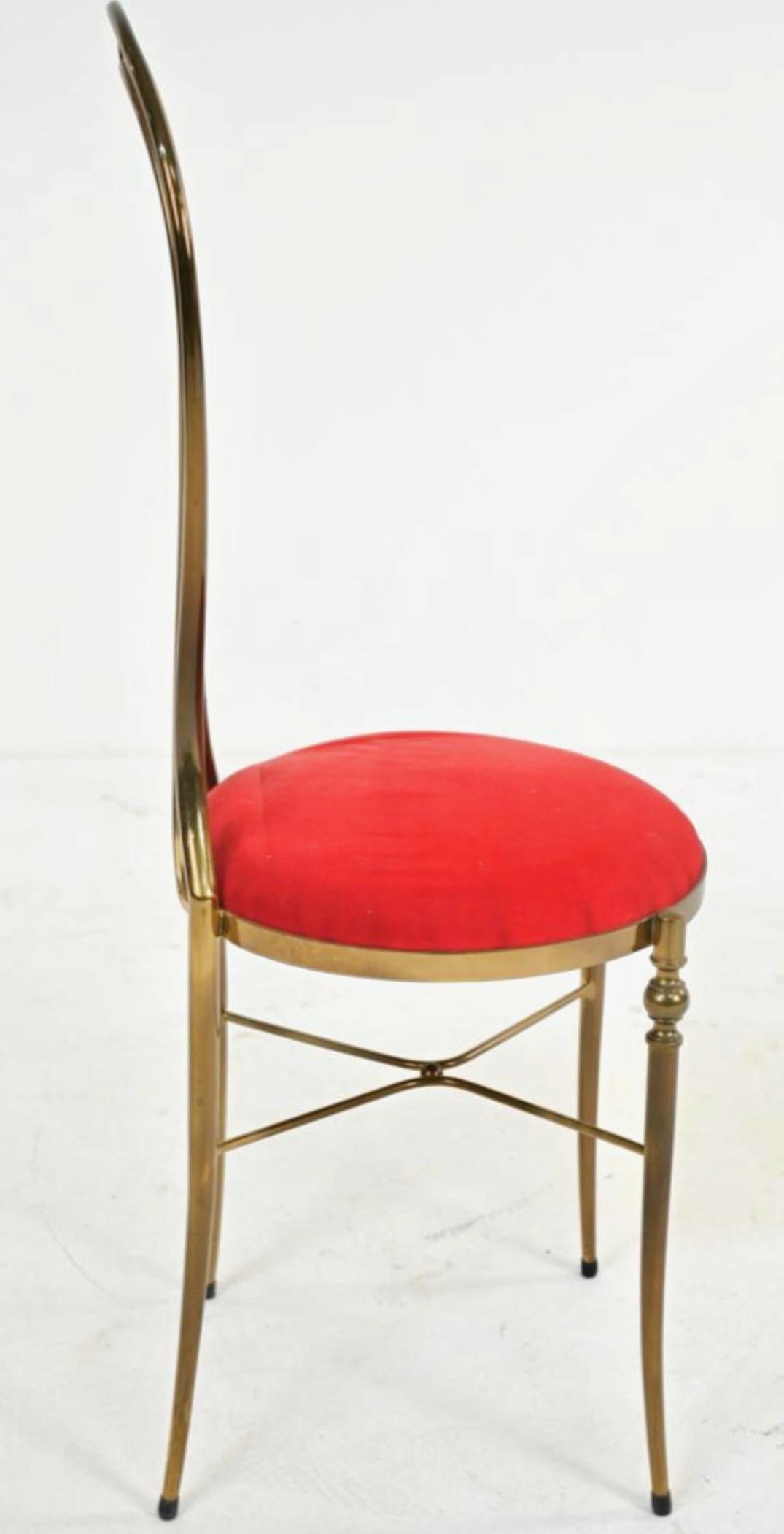 1950’s Italian Brass Chiavari Vanity Chair 1