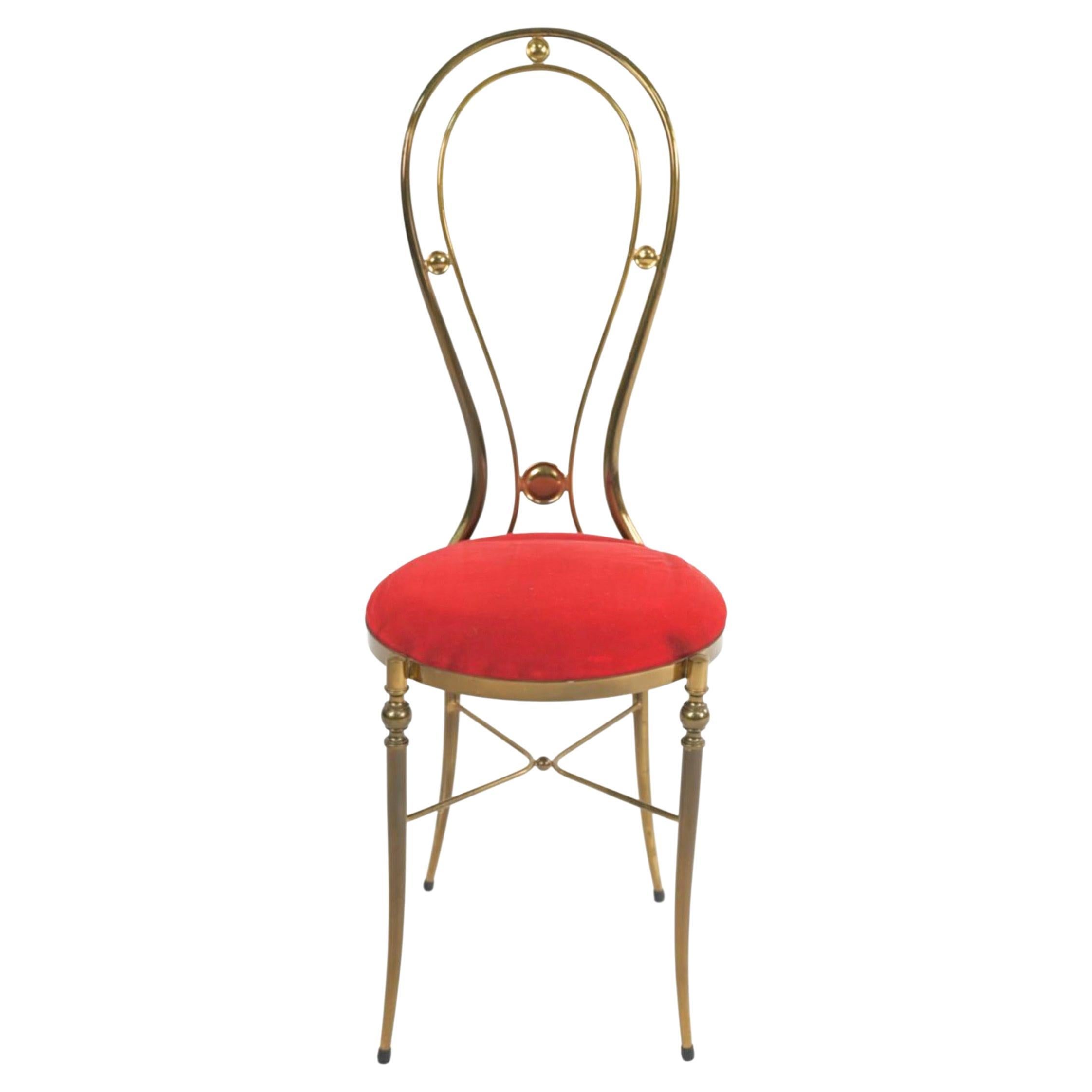 1950’s Italian Brass Chiavari Vanity Chair
