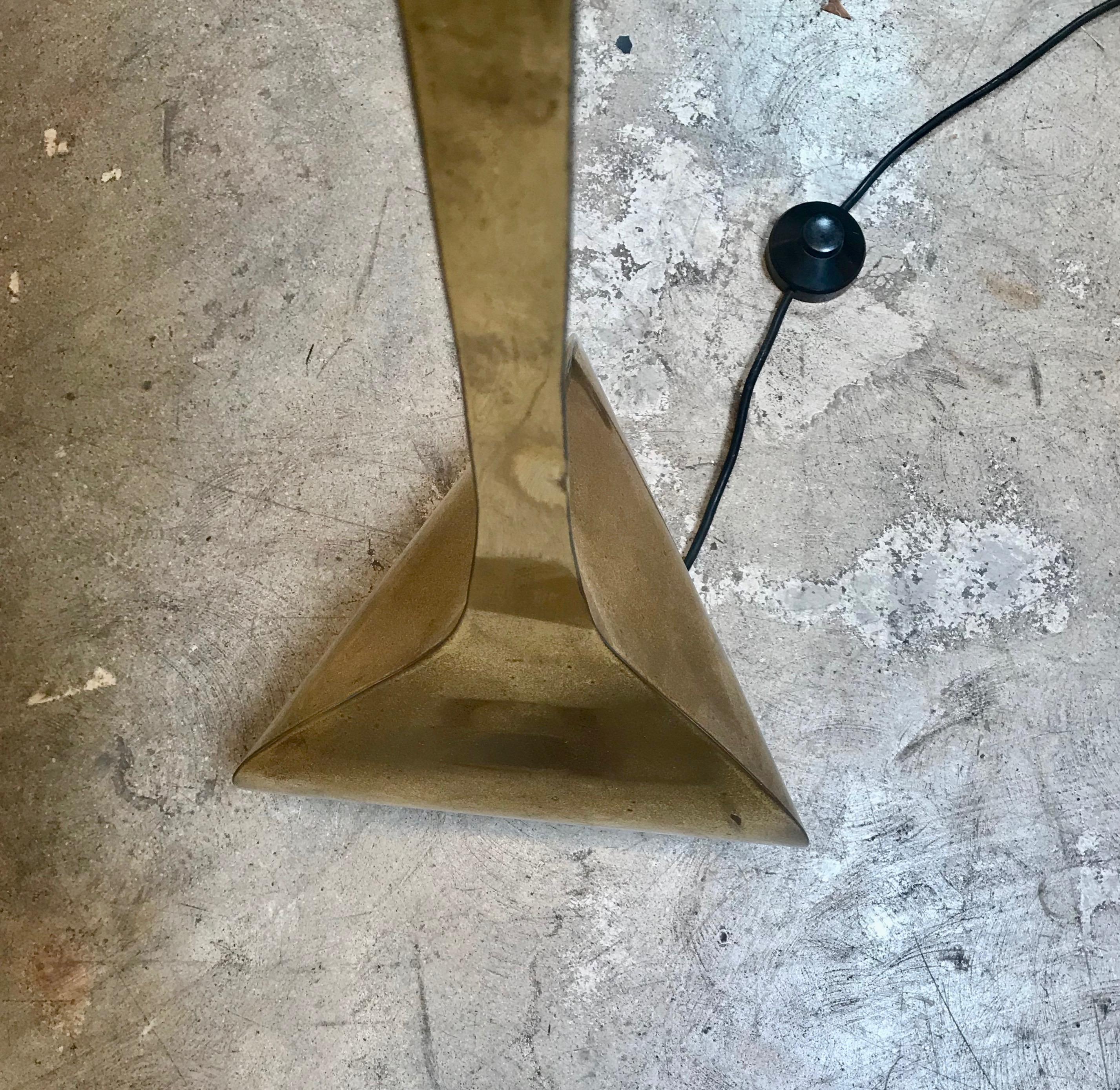 Late 20th Century Tonello & Montagna Grillo Italian Brass Floor Lamp on Sculptural Base 1972