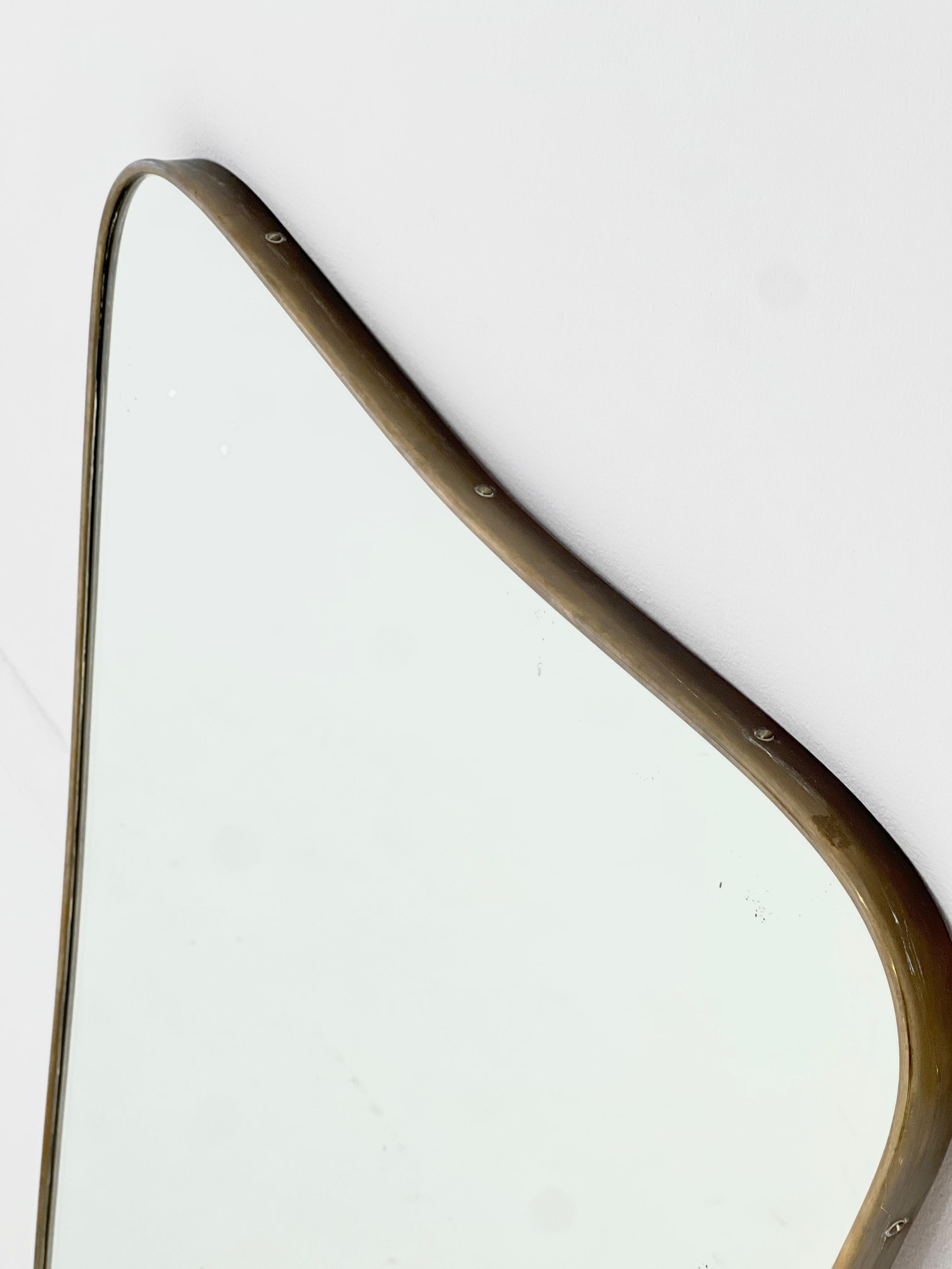 1950's Italian Brass Frame Mirror 1