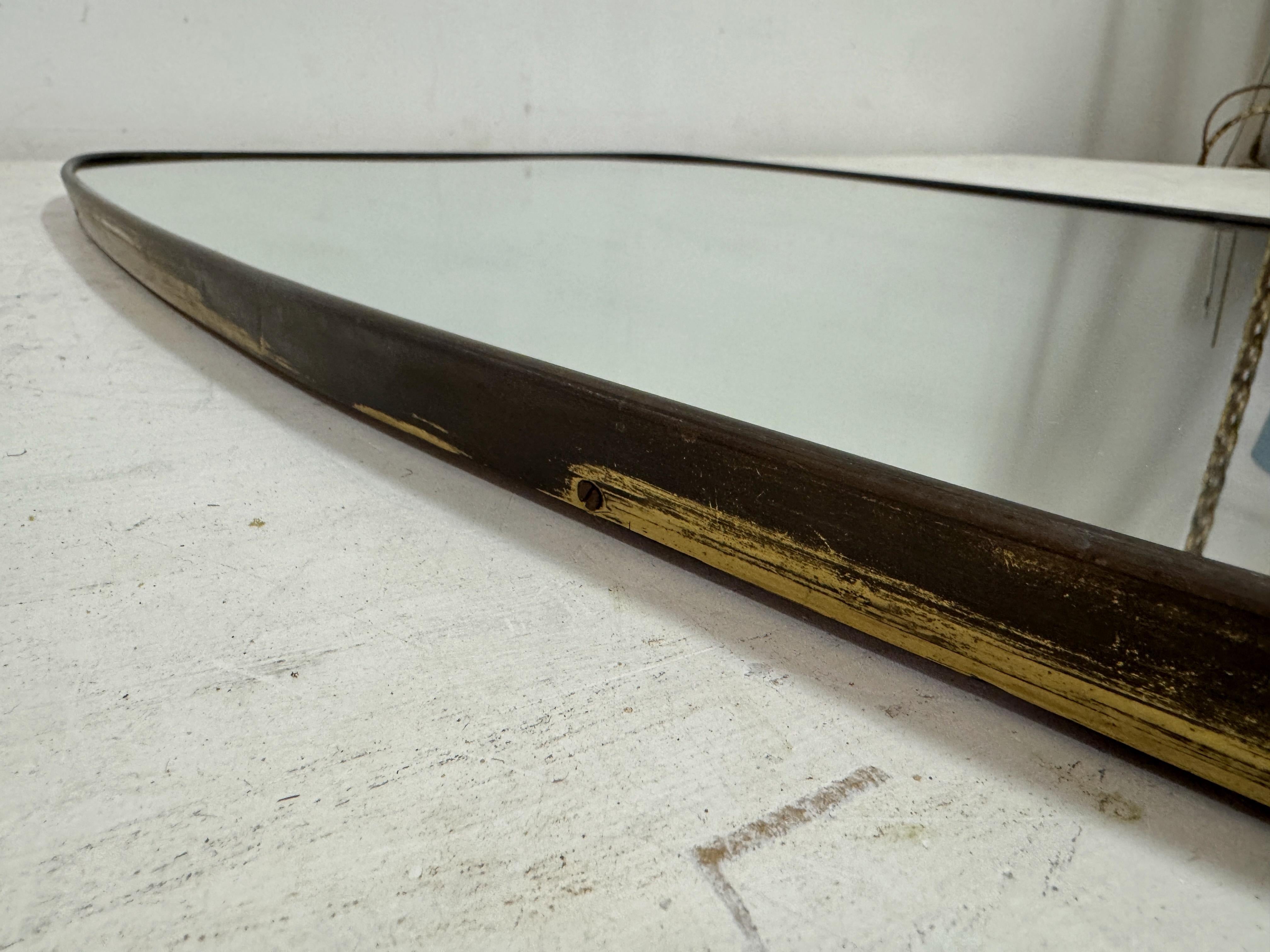 1950s Italian Brass Framed Mirror 2