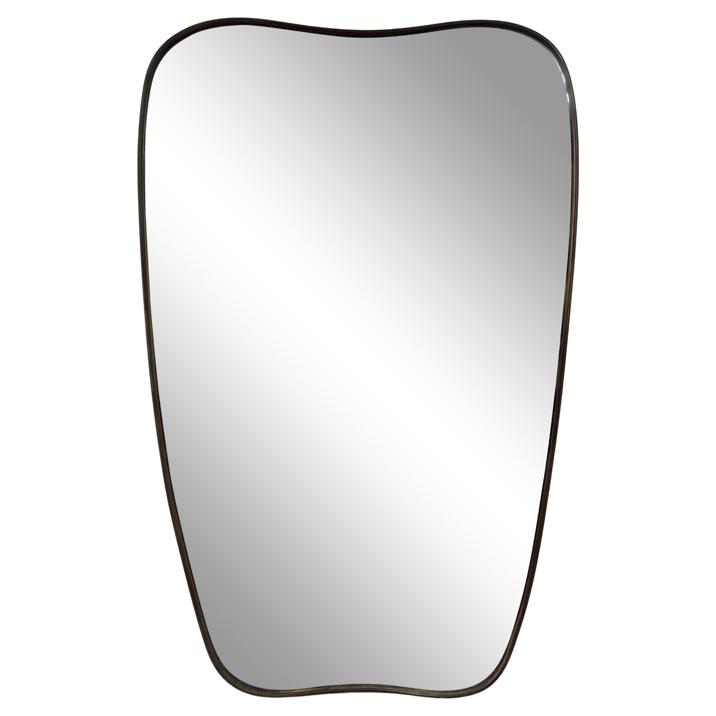 1950s Italian Brass Framed Mirror