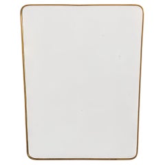 1950s Italian Brass Framed Mirror in the style of Gio Ponti