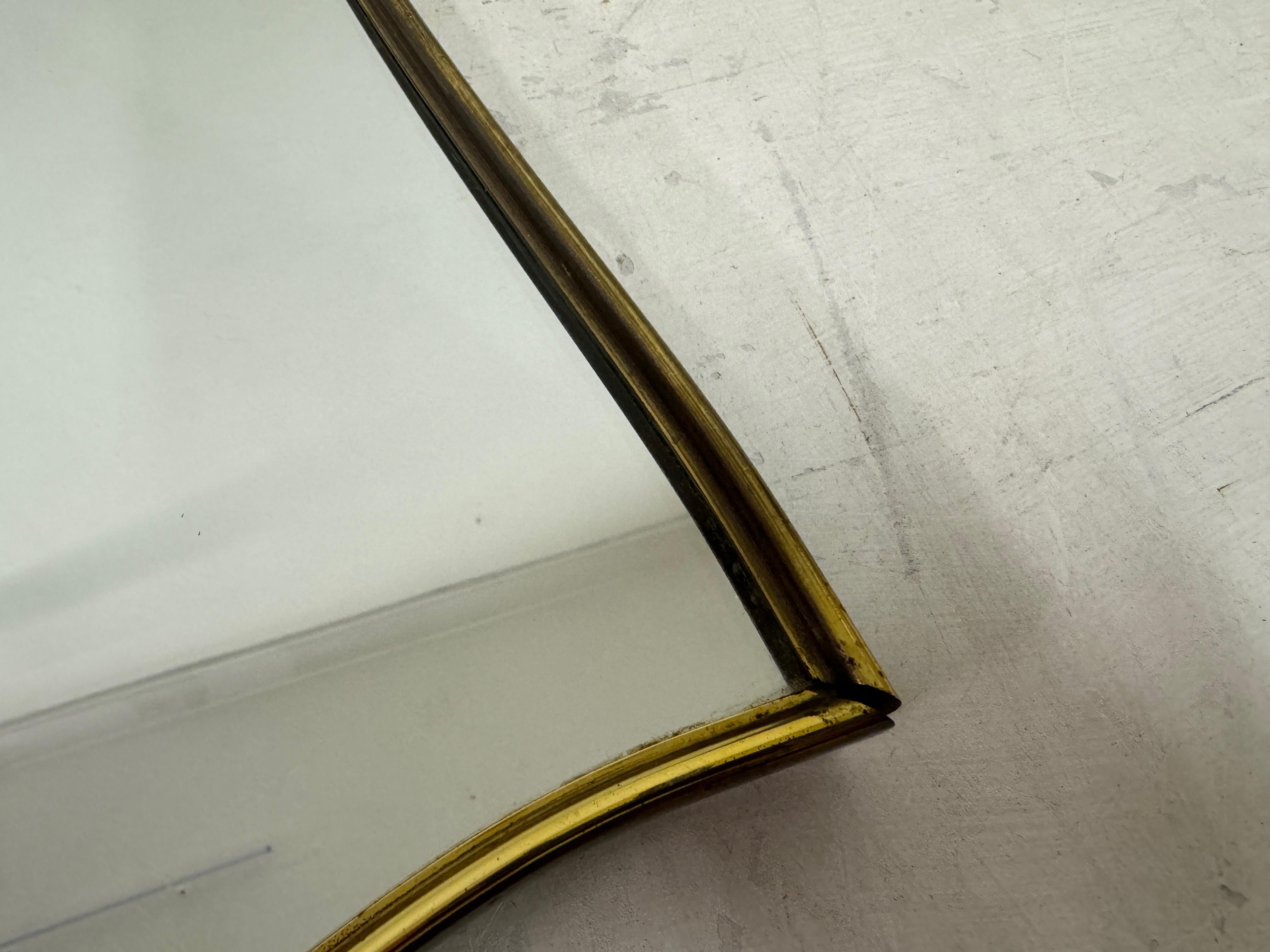 1950s Italian Brass Mirror For Sale 5