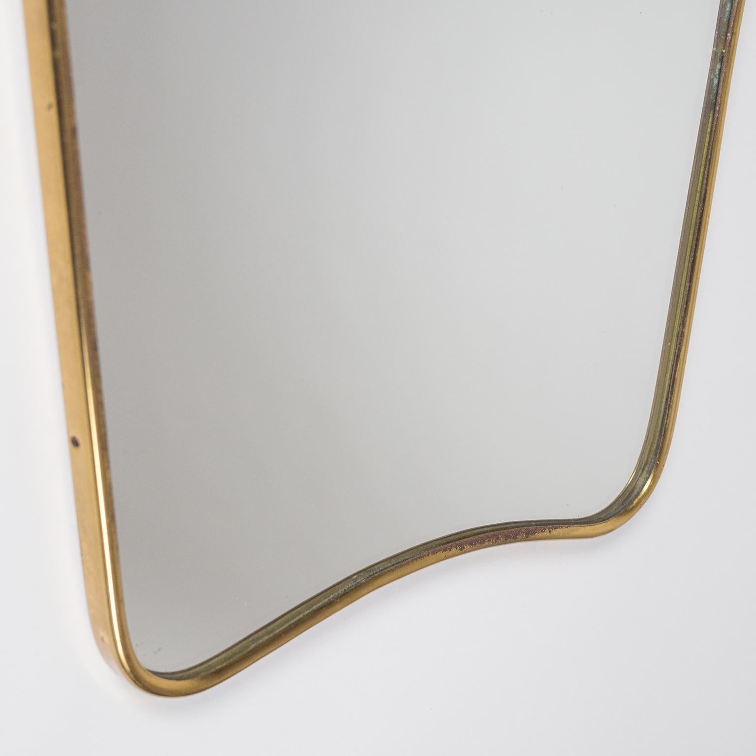 Mid-20th Century 1950s Italian Brass Mirror