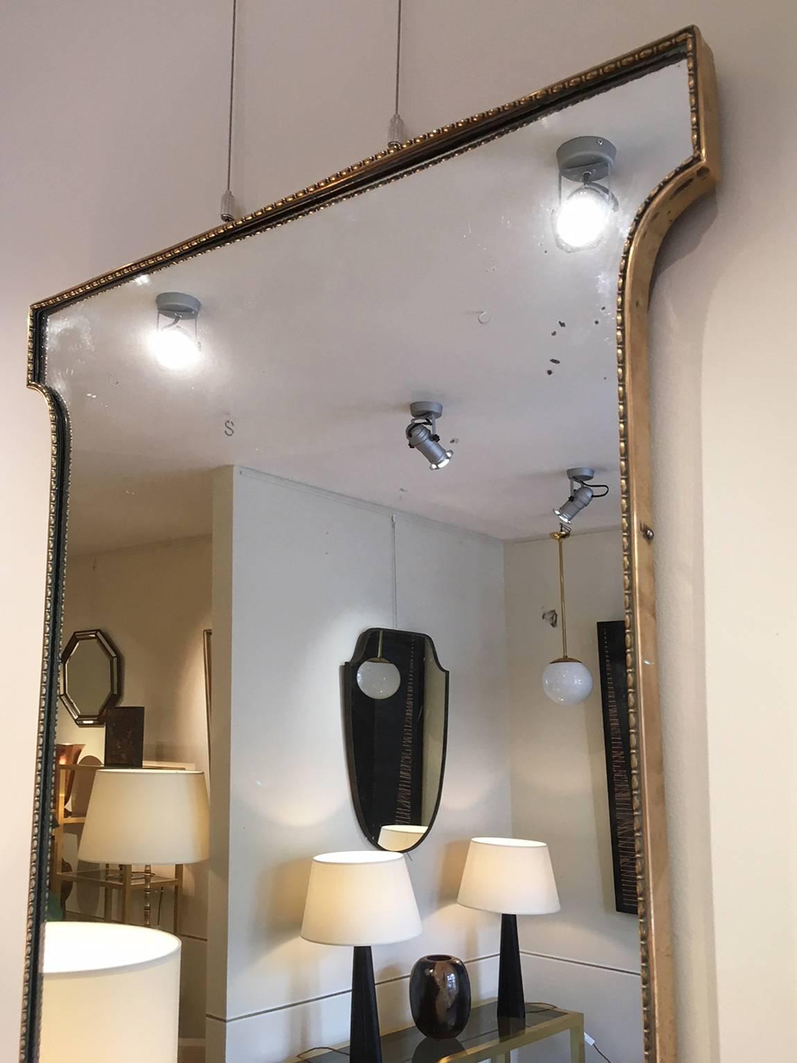 1950s Italian Brass Mirror 1