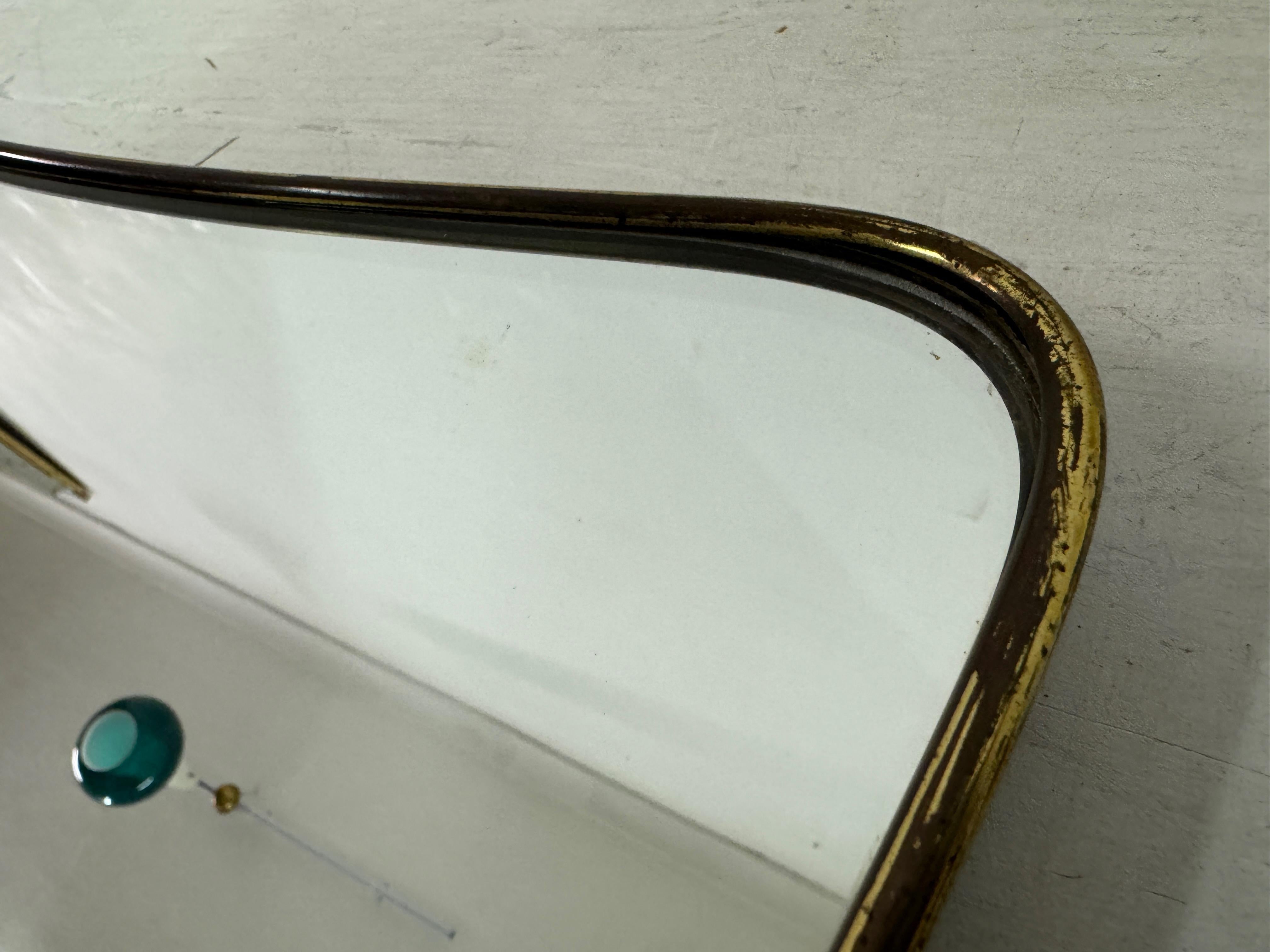 1950s Italian Brass Mirror For Sale 1