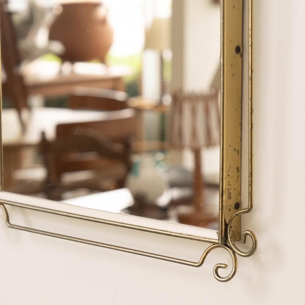 Miroir en laiton italien des années 1950 en vente 2
