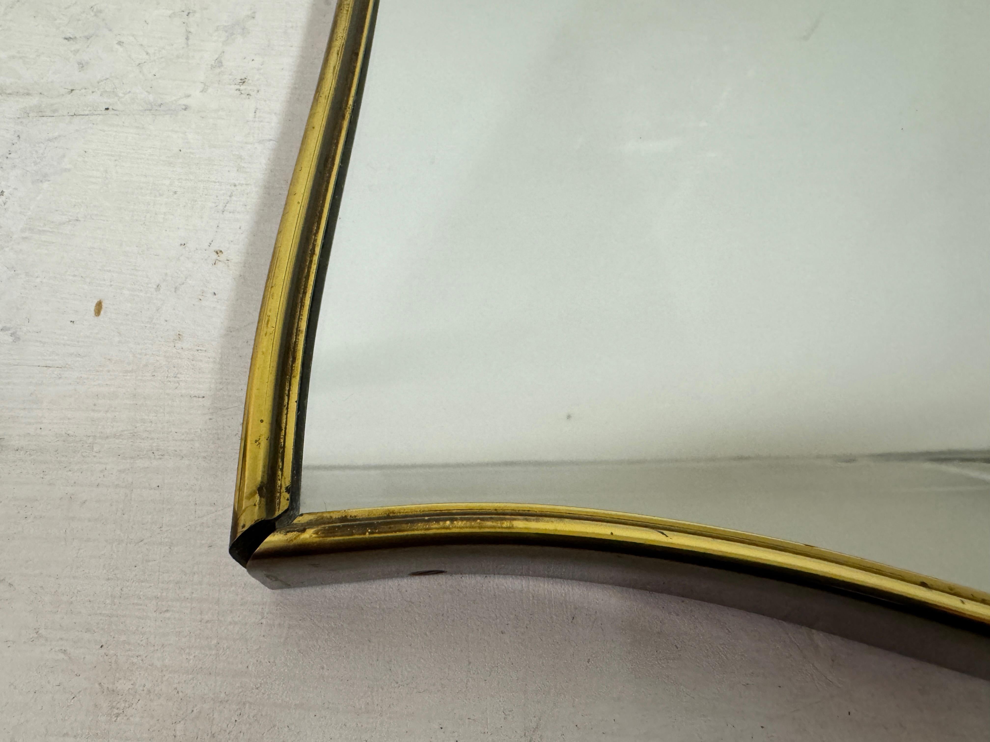 1950s Italian Brass Mirror For Sale 4