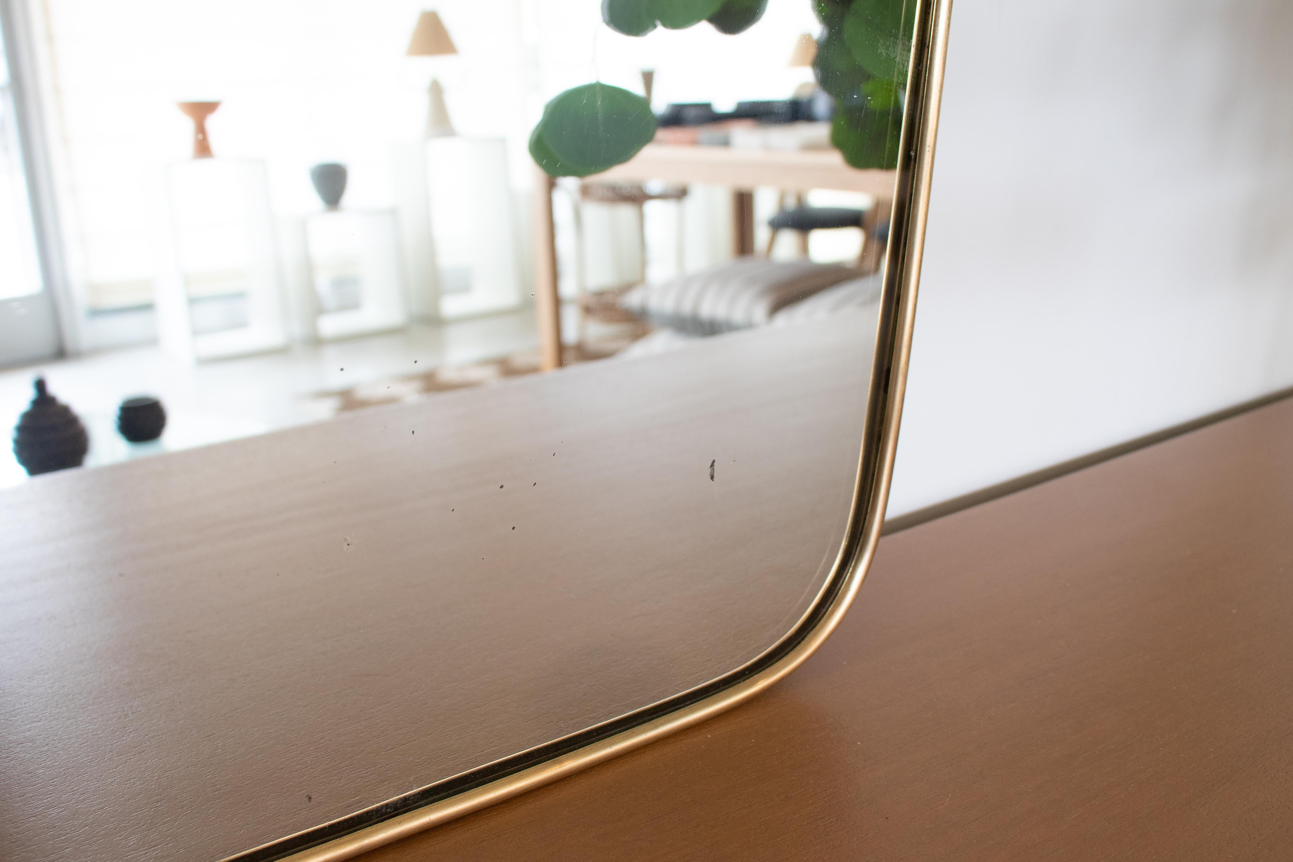 1950s Italian Brass Mirror in the Style of Gio Ponti 4