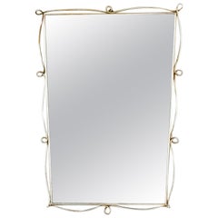 1950s Italian Brass Mirror in with Loop Detail