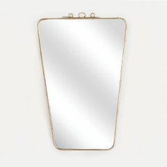 1950s Italian Brass Mirror with Loop Detail