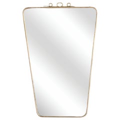 1950s Italian Brass Mirror with Loop Detail