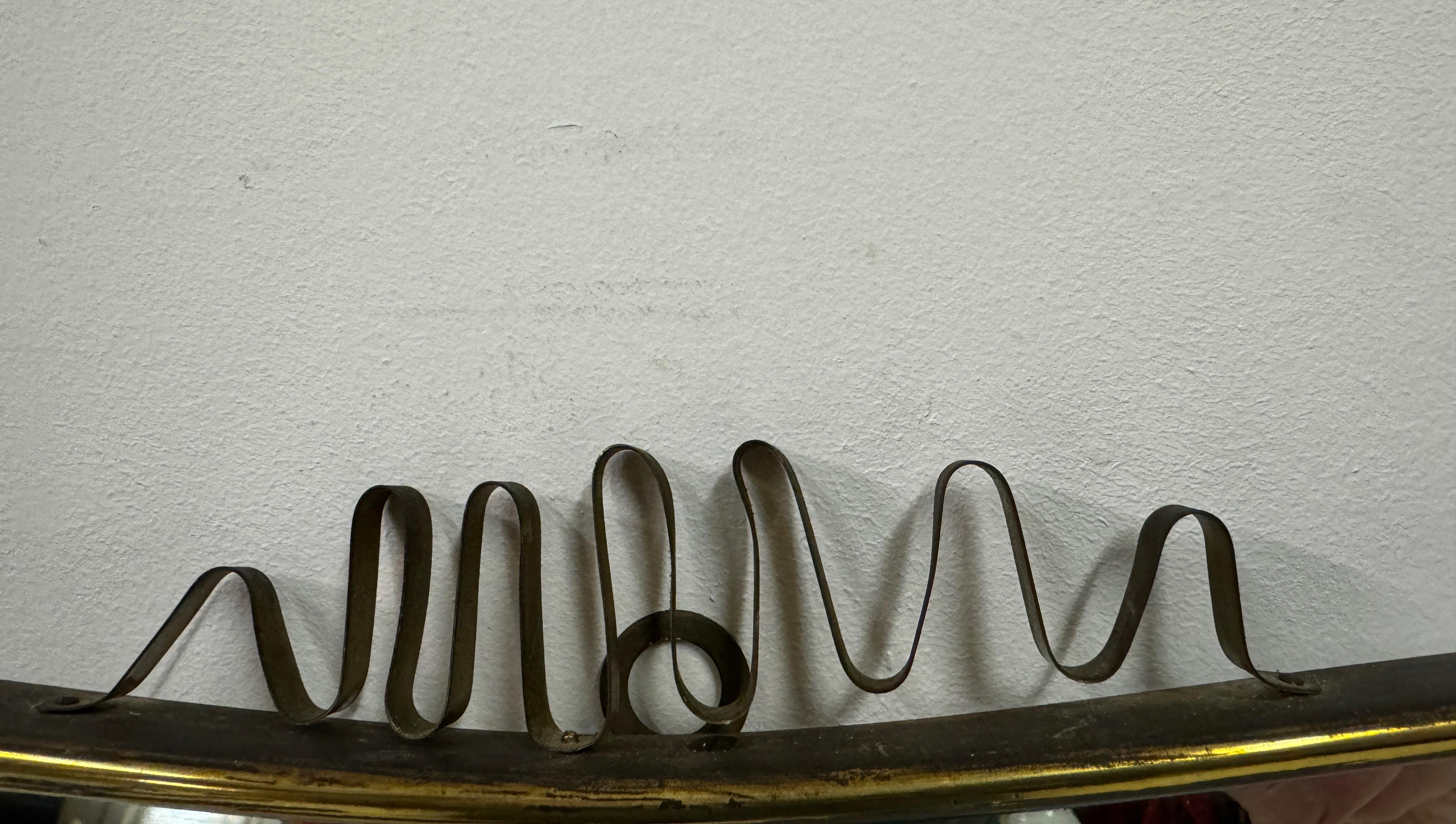 1950s Italian Brass Mirror with Squiggle 6