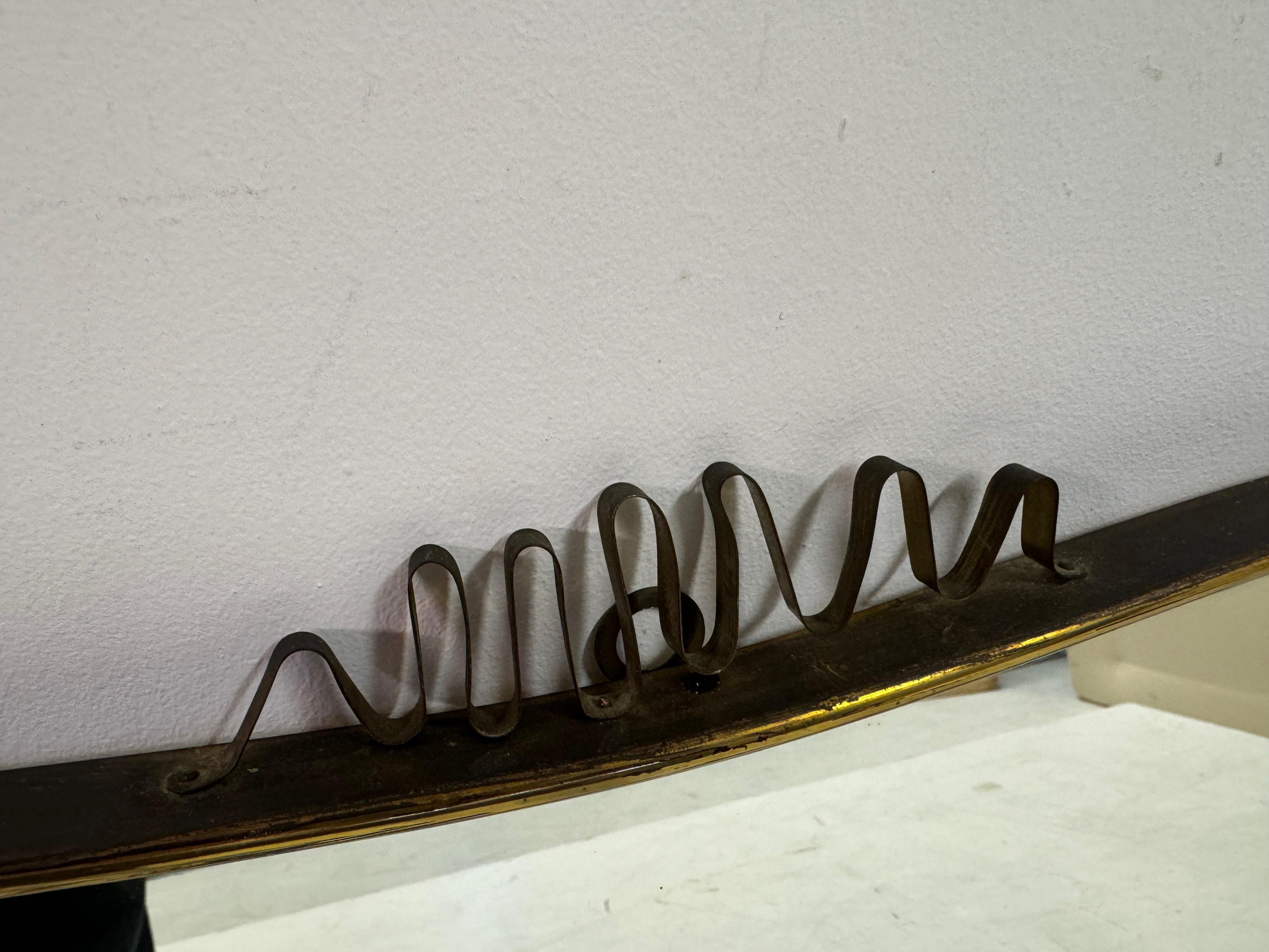 1950s Italian Brass Mirror with Squiggle 7
