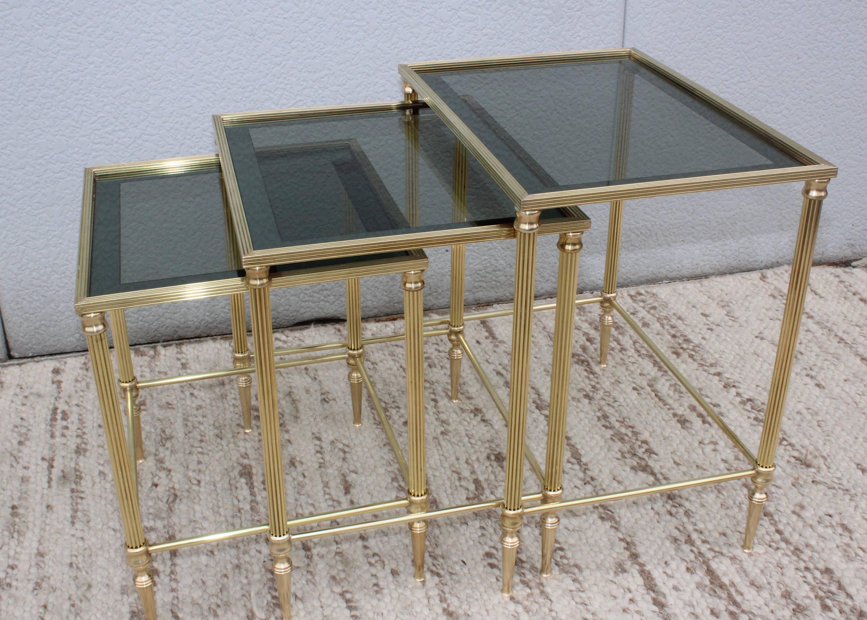 20th Century 1950s Italian Brass Nesting Tables