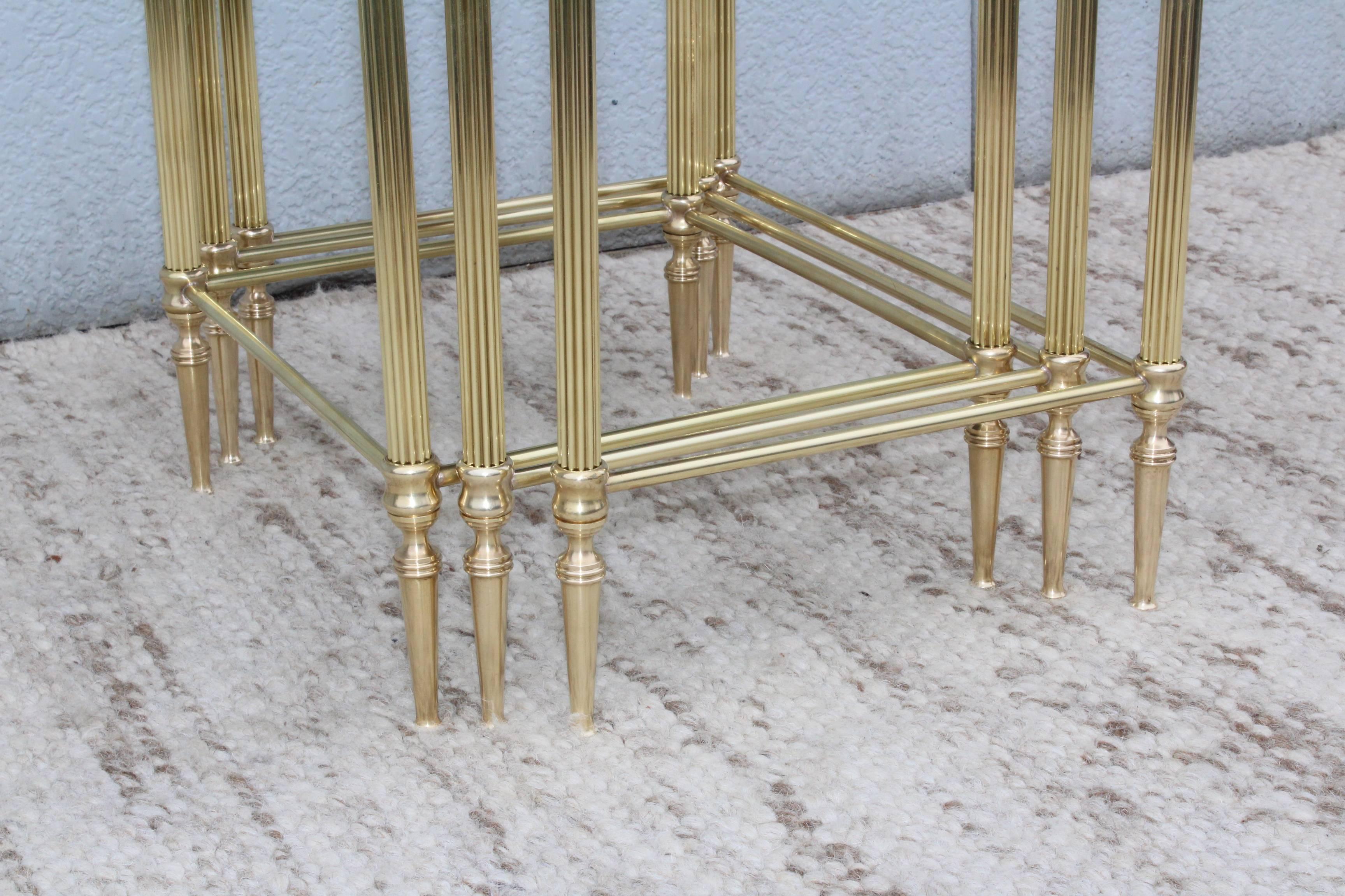 1950s Italian Brass Nesting Tables 4