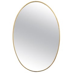 1950s Italian Brass Oval Mirror