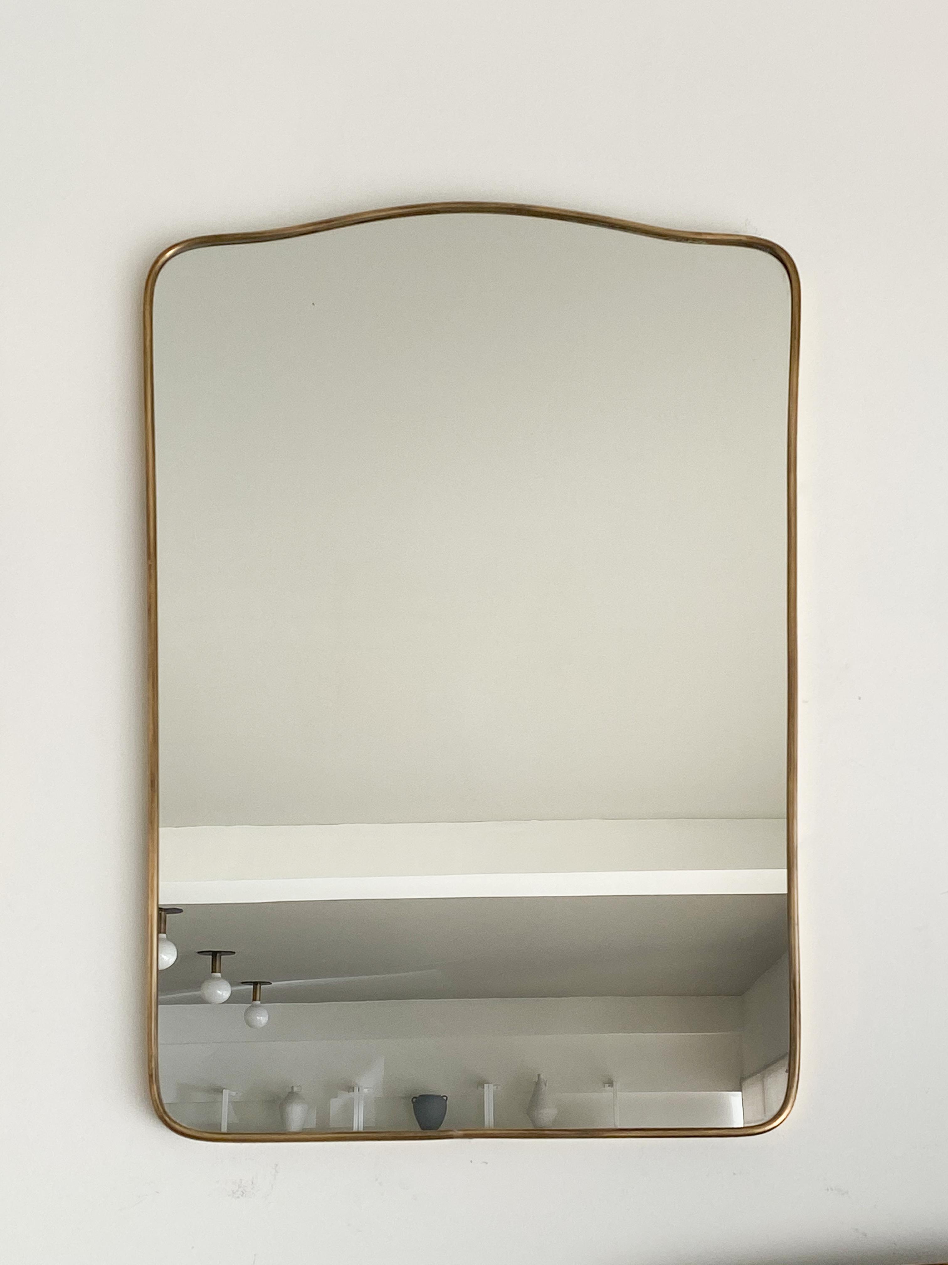 1950s Italian Brass Shield Mirror 7
