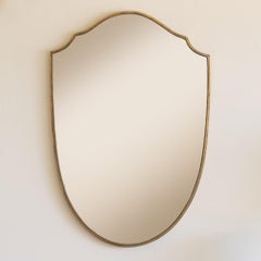 1950s Italian Brass Shield Mirror