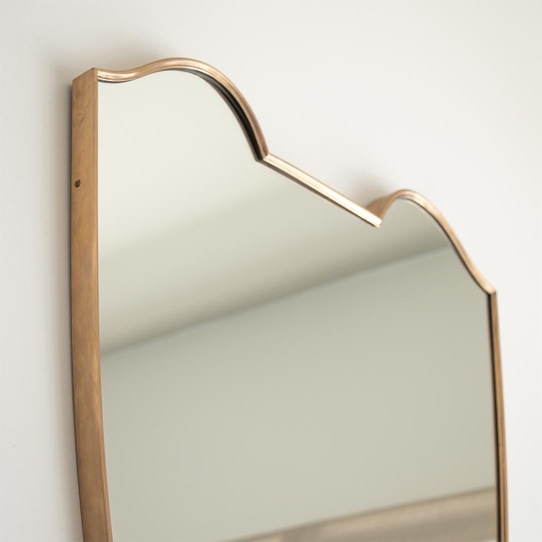 1950s Italian Brass Shield Mirror 1