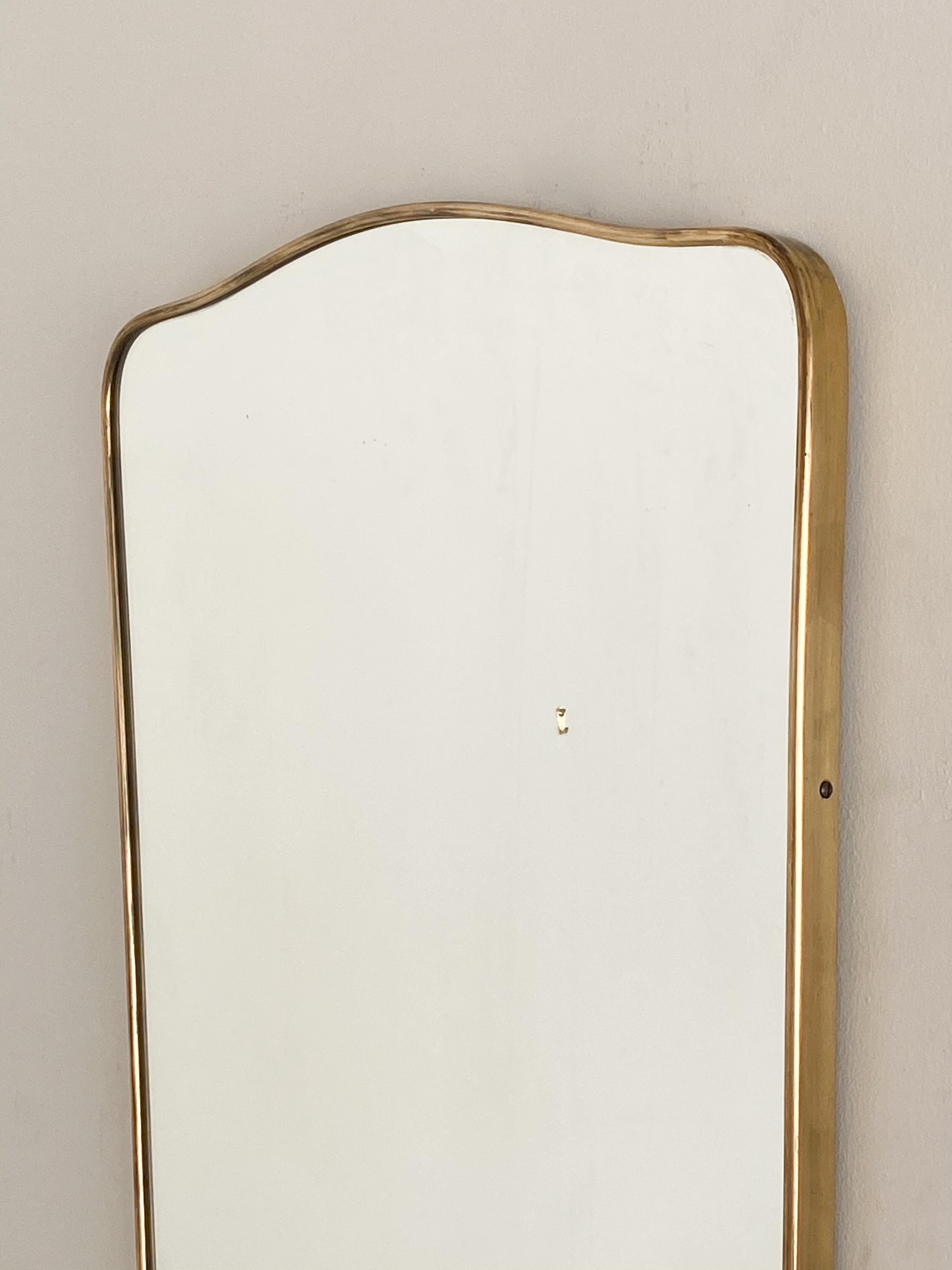 1950s Italian Brass Shield Mirror 2