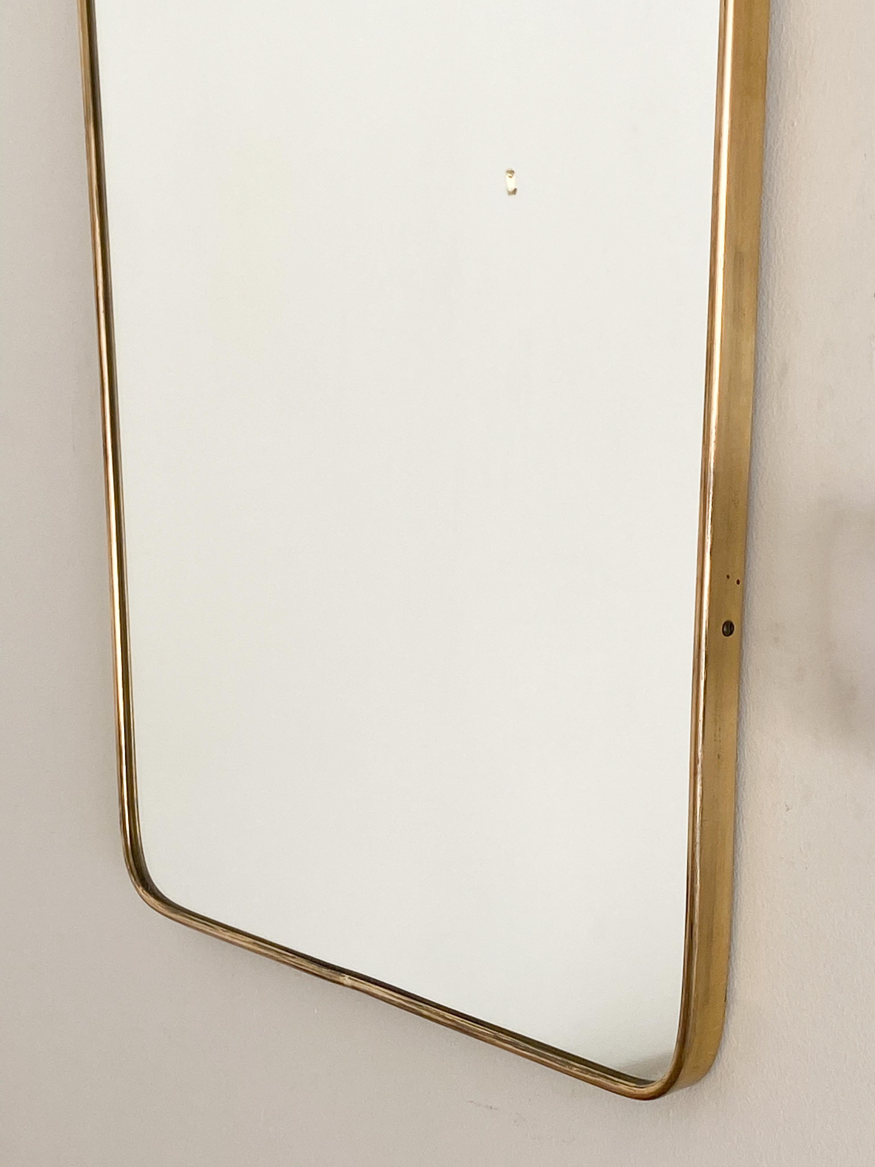 1950s Italian Brass Shield Mirror 3