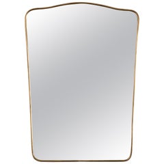 1950s Italian Brass Shield Mirror