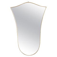 1950s Italian Brass Shield Mirror