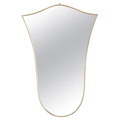 1950s Italian Brass Shield Mirror