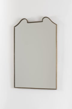 1950s Italian Brass Shield Mirror in the syle of Gio Ponti