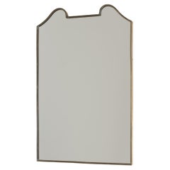 1950s Italian Brass Shield Mirror in the syle of Gio Ponti