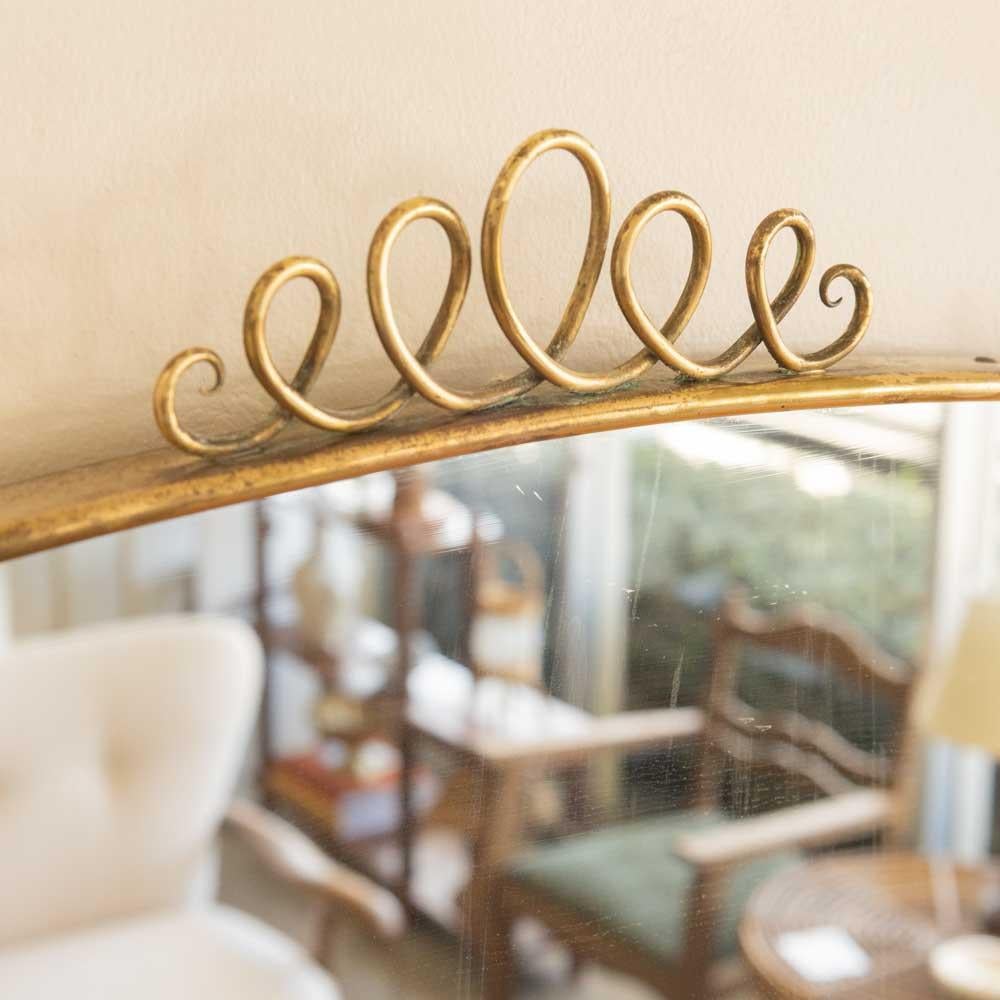 Miroir en laiton italien des années 1950 en vente 2