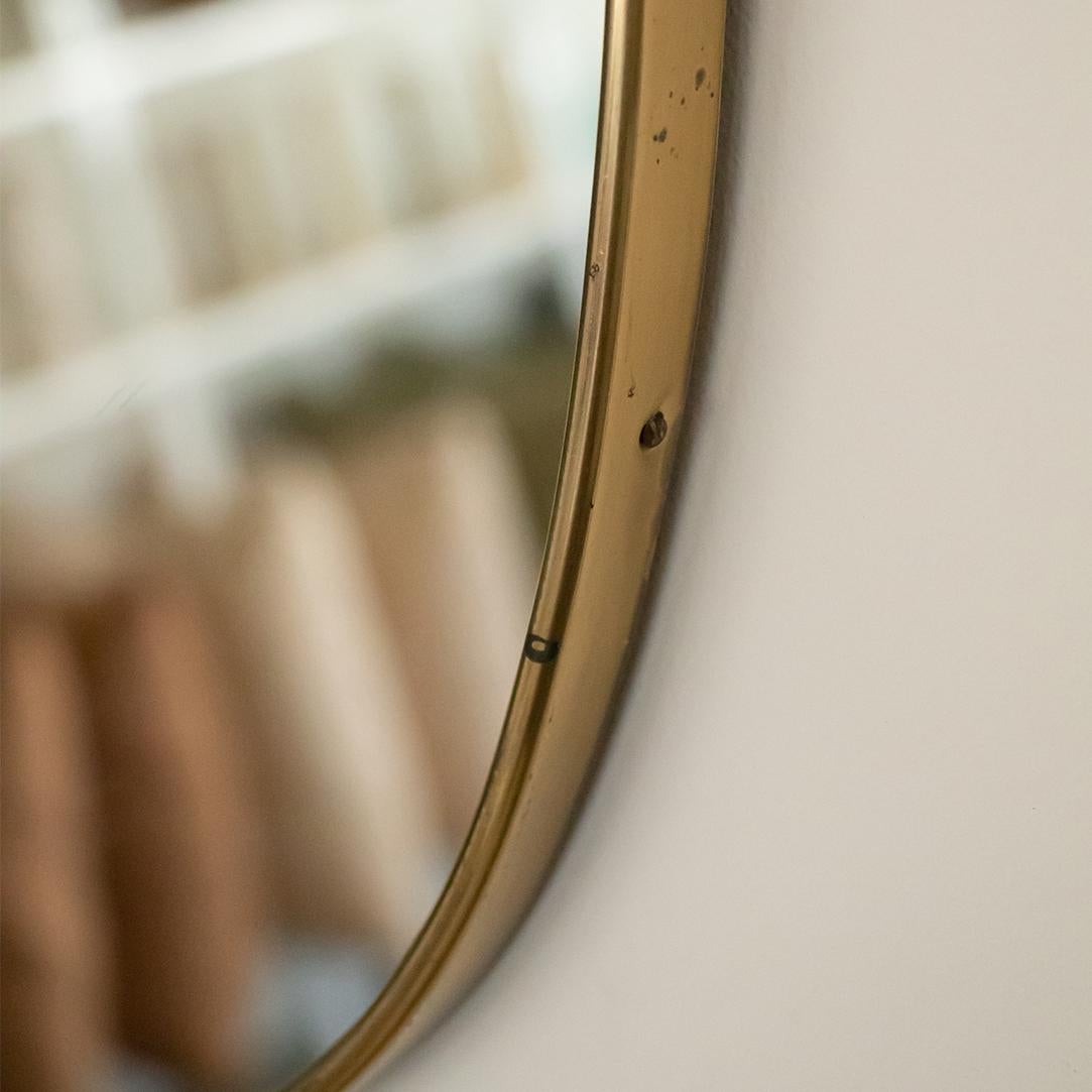 1950s Italian Brass Shield Mirror with Loop Detail 4