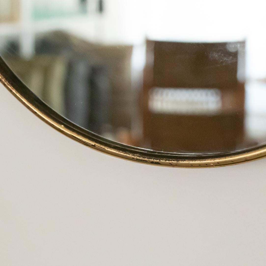 1950s Italian Brass Shield Mirror with Loop Detail 5