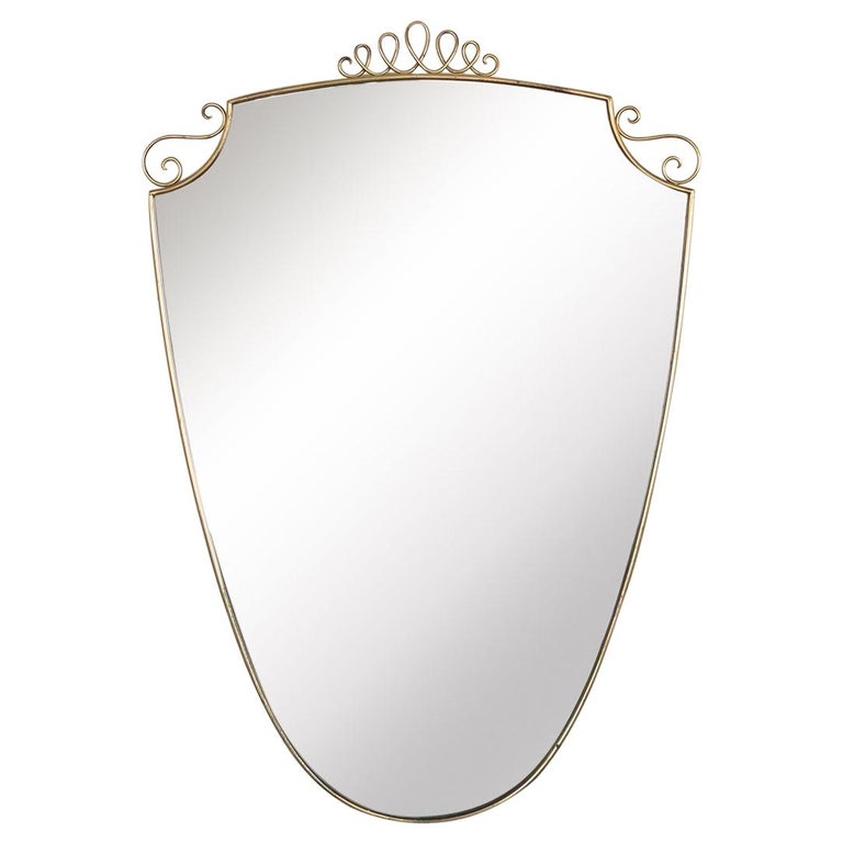 Miroir Décoratif En Laiton Ondulé Incurvé - Style Antique Italien - Forme Irrégulière - Neuf