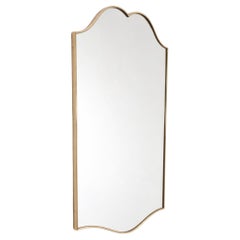 1950s Italian Brass Shield Shaped Mirror in the Style of Gio Ponti