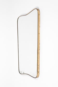 1950s Italian Brass Shield Wall Mirror In The Manner Of Gio Ponti