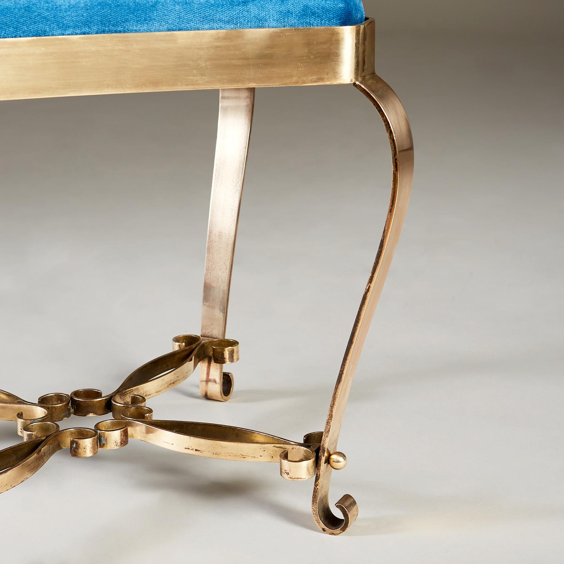 1950s Italian Brass Stool For Sale 1