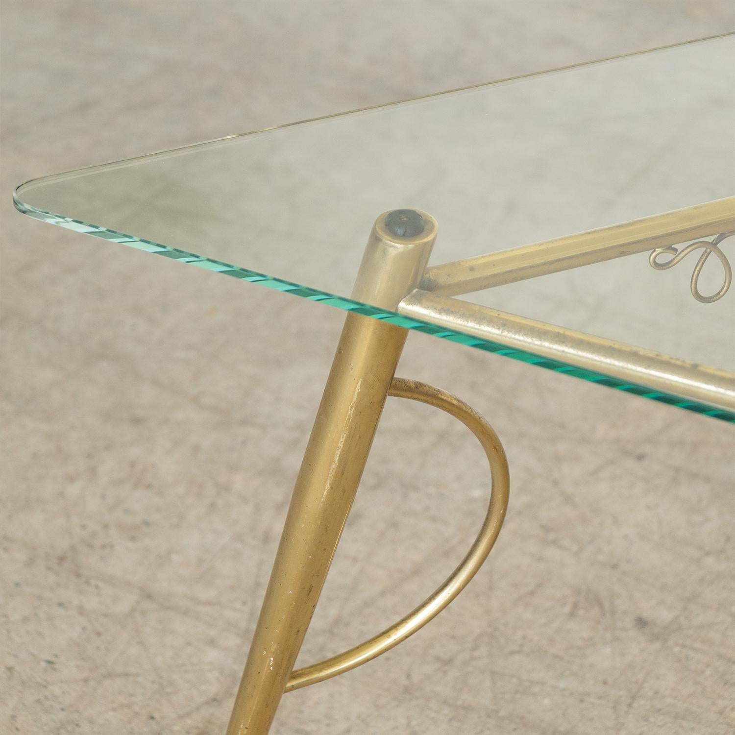 1950's Italian Brass Table For Sale at 1stDibs