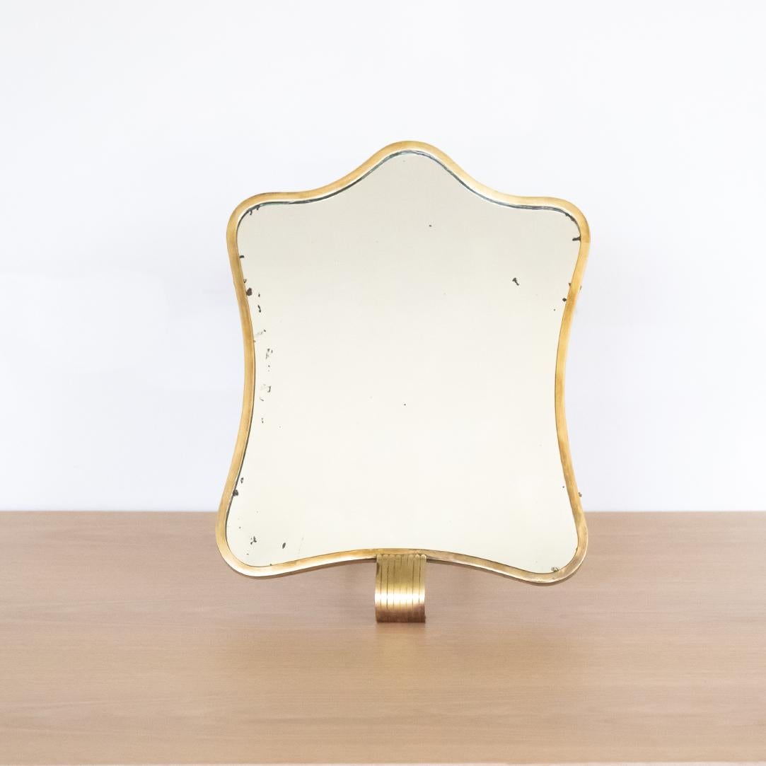Mid-Century Modern 1950s Italian Brass Vanity Mirror by Barovier & Toso