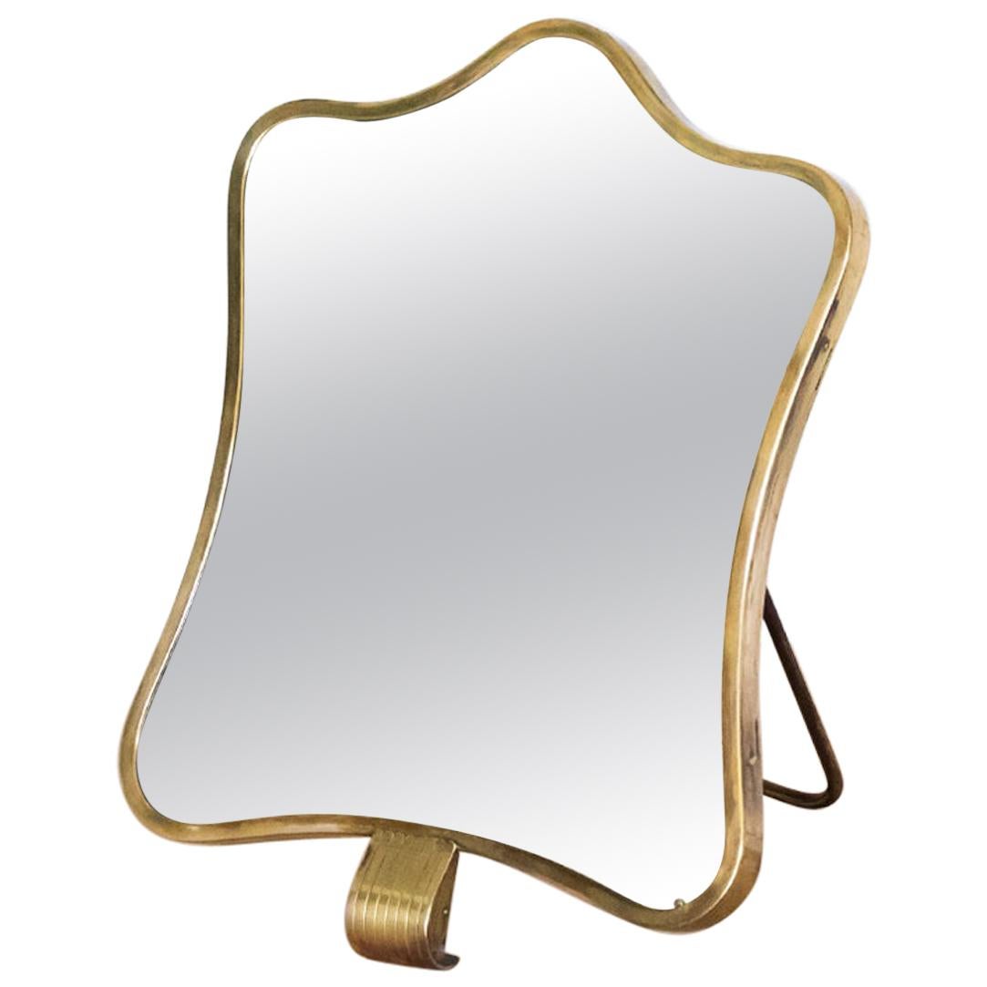 1950s Italian Brass Vanity Mirror by Barovier & Toso