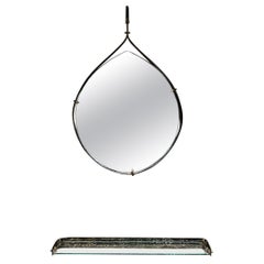 1950er Jahre Italienisch Messing Wandspiegel und Glas Konsole Italien