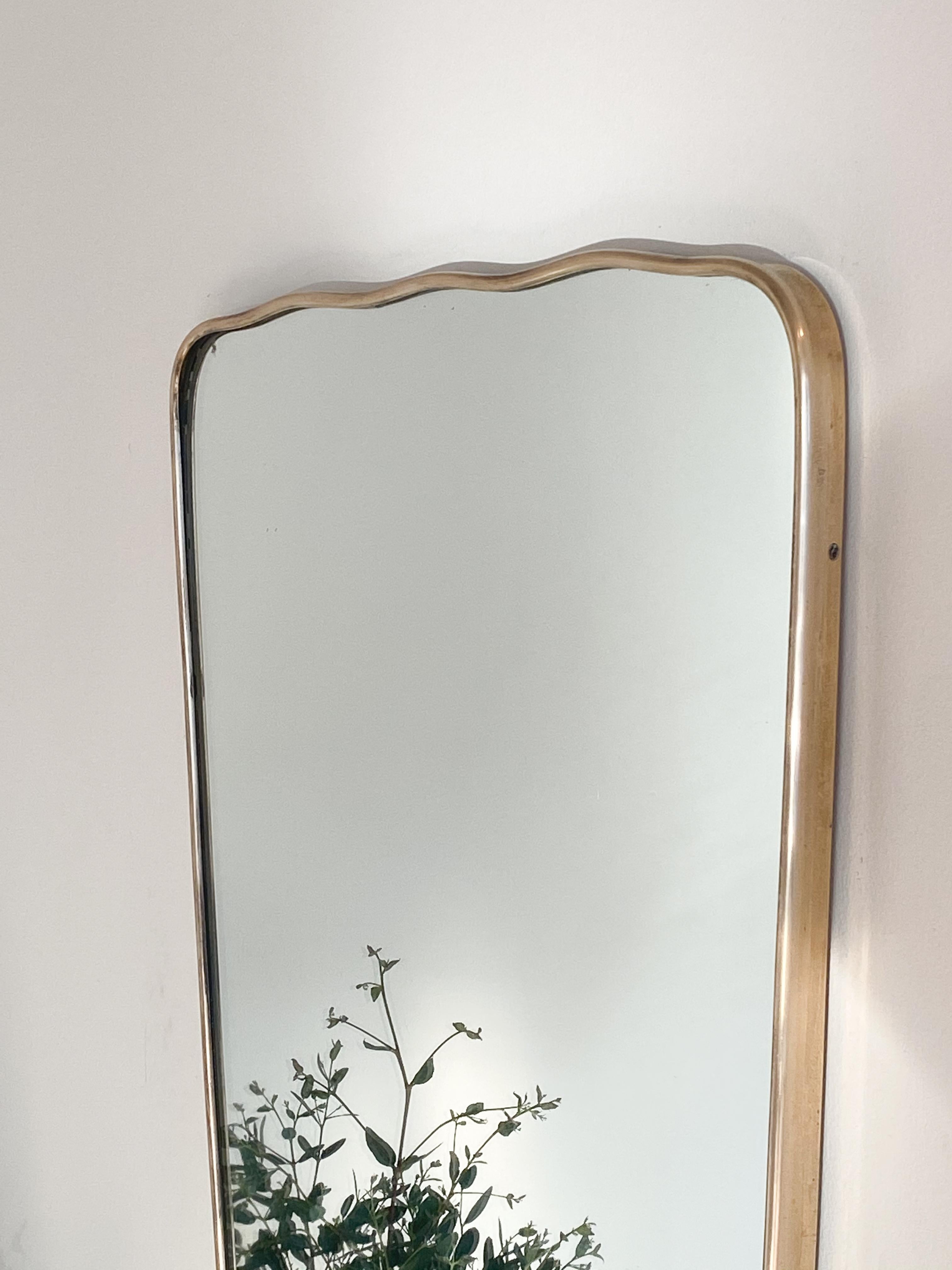 wavy brass mirror