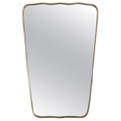 Retro 1950s Italian Brass Wavy Mirror