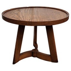 1950s Italian Briar Burl Wooden Midcentury Art Deco Round Center Coffee Table