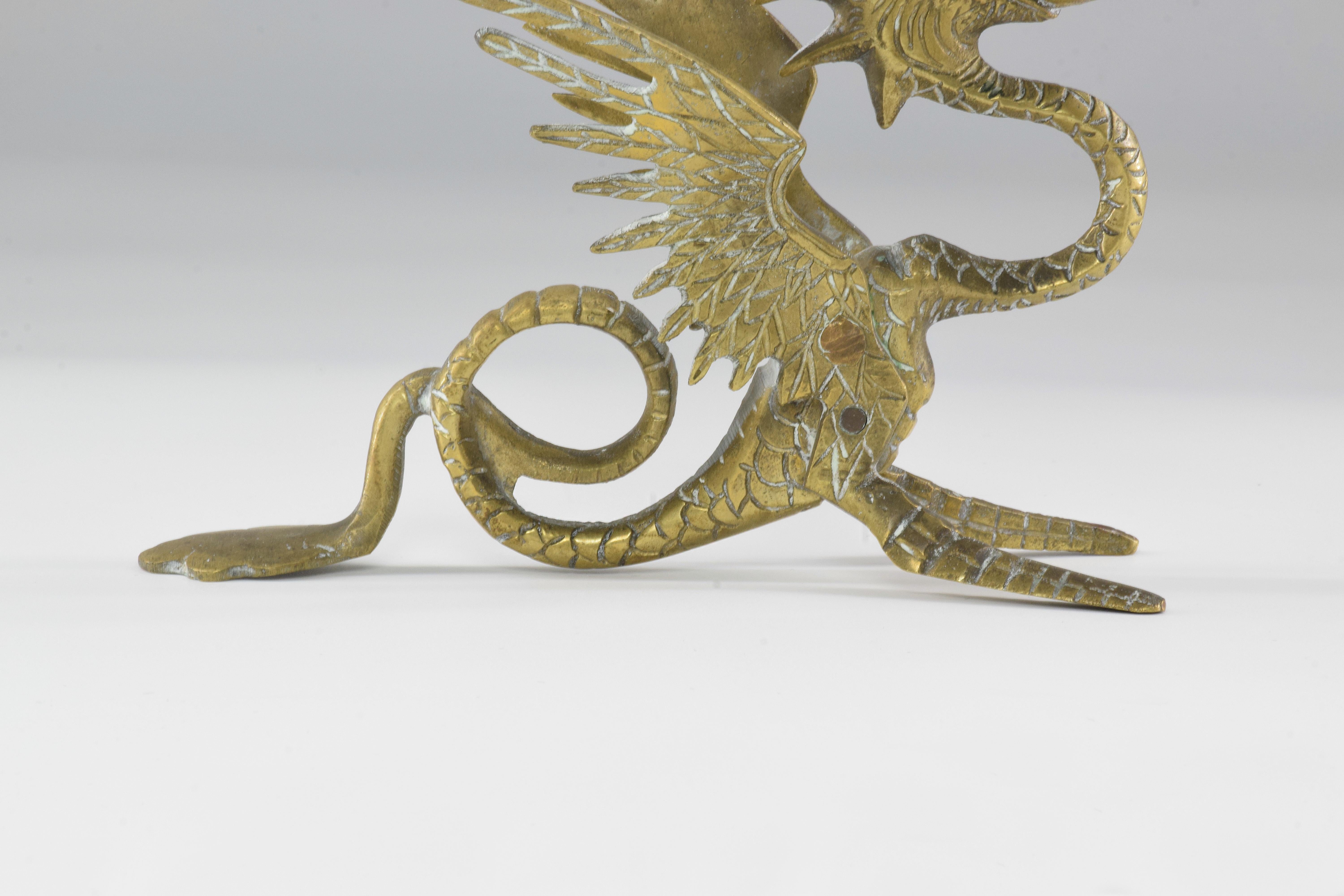 1950's Italian Bronze Dragon Candlesticks 2